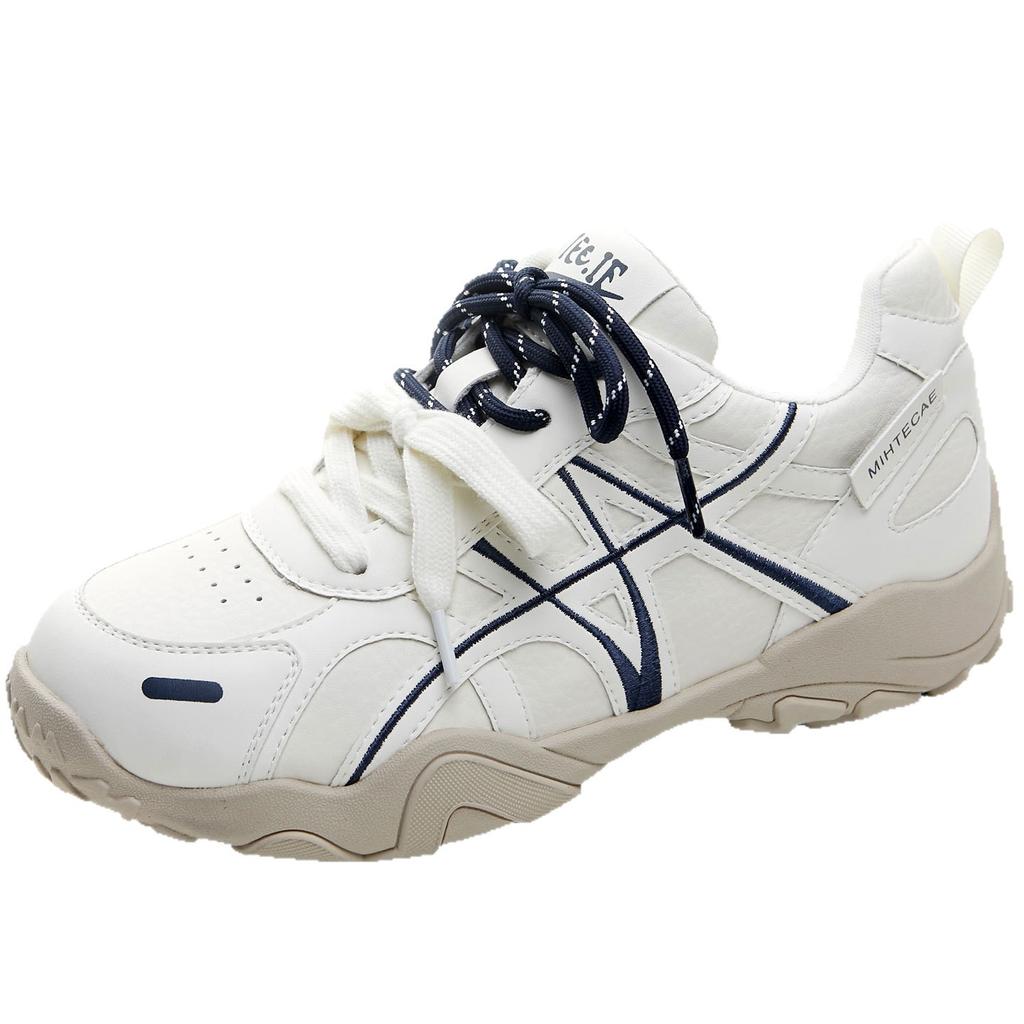 Early spring new embroidered moral training shoes women's thick-soled inner height-increasing casual shoes soft soles are not tired of standing for