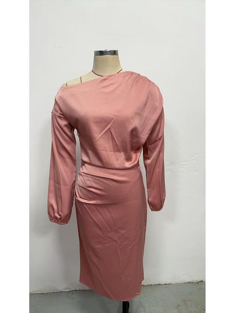 Frühlings-Satin-Kleid: Europäischer & Amerikanischer Stil, Sexy Heißes Mädchen High-End Gefühl