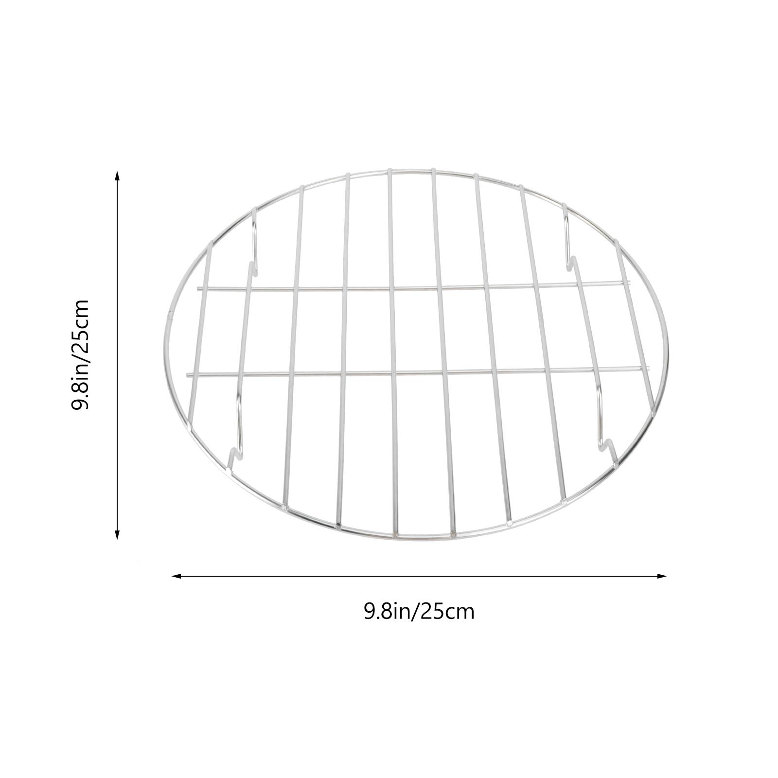 

2Pcs Round Stainless Steel Grill Rack 28Cm Meat Net Grilling Fish Roast Vegetable Cooking Bbq Accessory Kitchen Tool