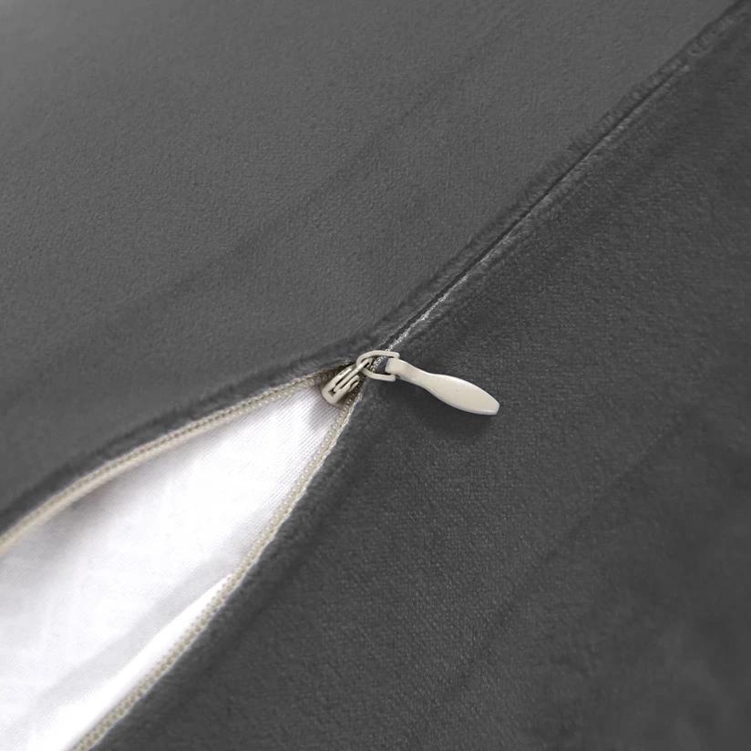 Decorative Pillowcase, Dark Gray Velvet