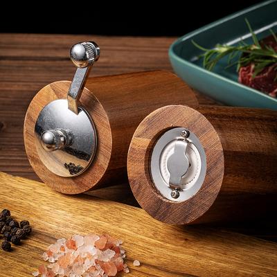 Hand Cranked Pepper Grinder Solid Wood Manual Sichuan Black Pepper Sea Salt Grinding Bottle Fine Household Kitchen Grind