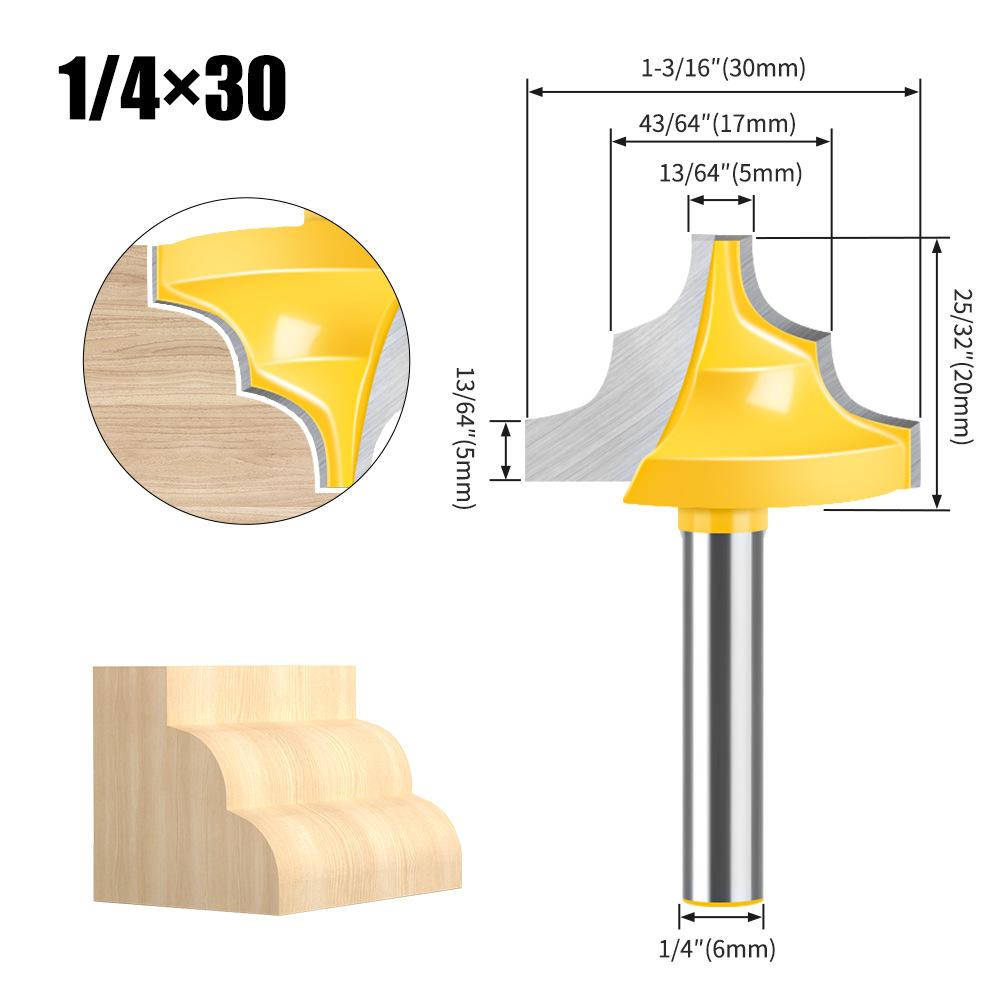 

1/4 handle bilateral double R wire cutter slotting cutter door plate cutter flower line cutter door core plate milling cutter double R wire cutter Double R engraving knife 1/4 * 30