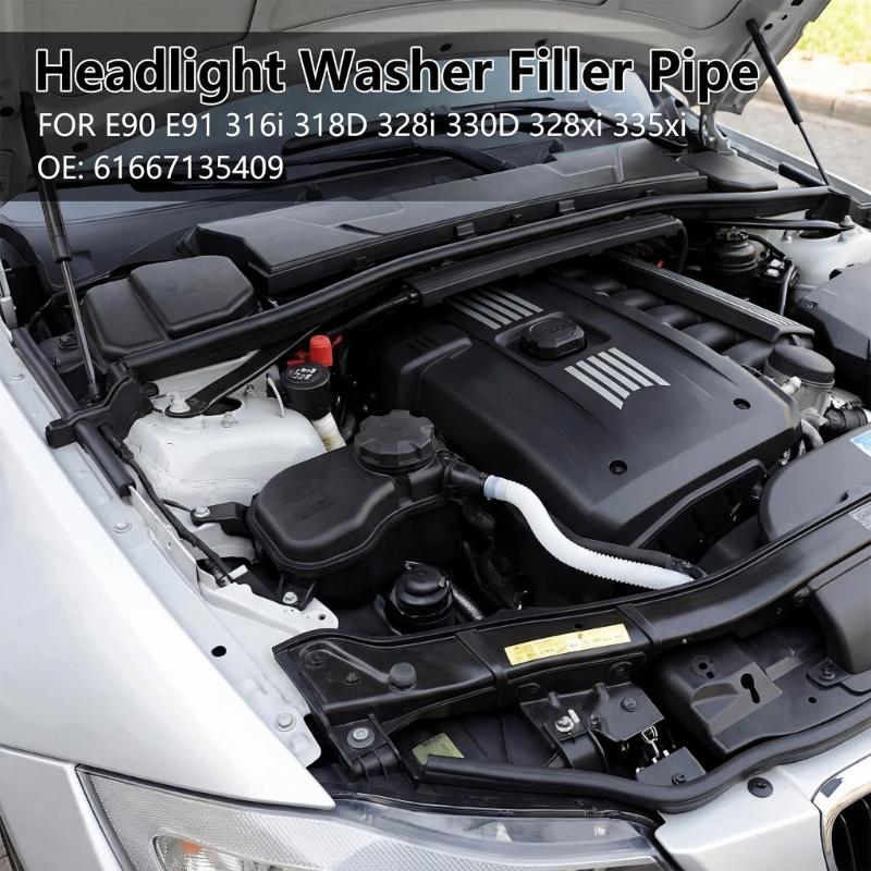 61667135409 Washer Fluid Reservoir Windshield Tank Tube Filler Pipe For E81 E82 E84 E87 E88 E90 E91 E92