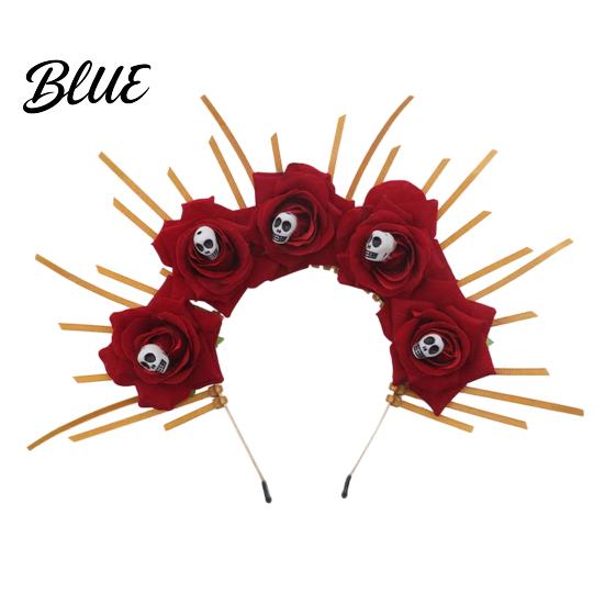 Halloween Party Hairband Floral Headband Handmade 3D Shape Widened Fit Colorful Flower