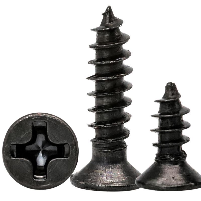 Black Cross Countersunk Hardened Self-Tapping Screws M2-M6 (Flat Head)