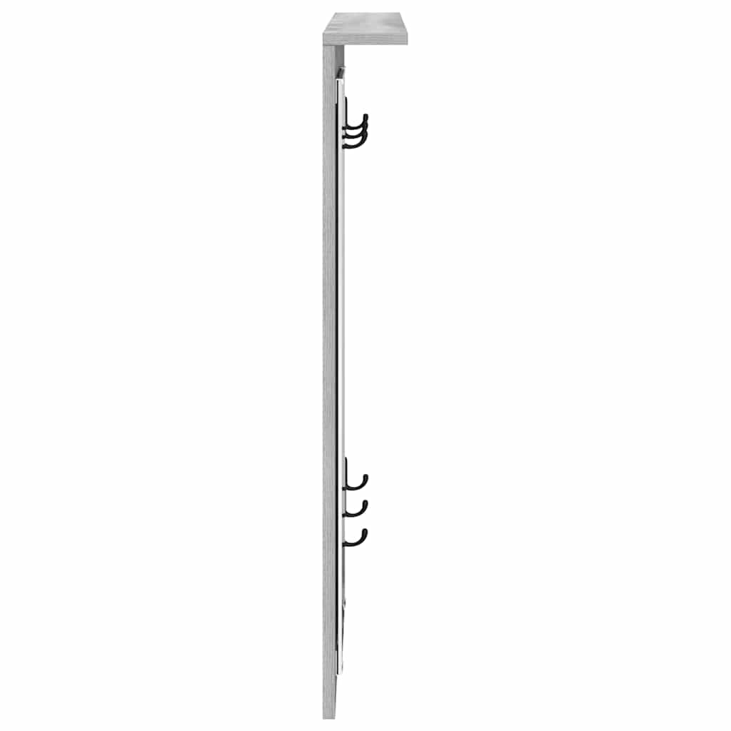 Wall Mounted Coat Rack in Grey Sonoma 84 x 10 x 80 cm