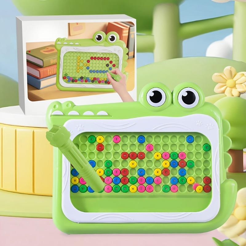 

Crocodile Magnetic Drawing Board Toy Kids Bead Doodle Board with Stylus for Early Education 1PCS зелёный