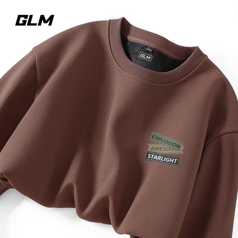 GLM Men's Waffle Knit Thermal Crewneck Sweatshirt