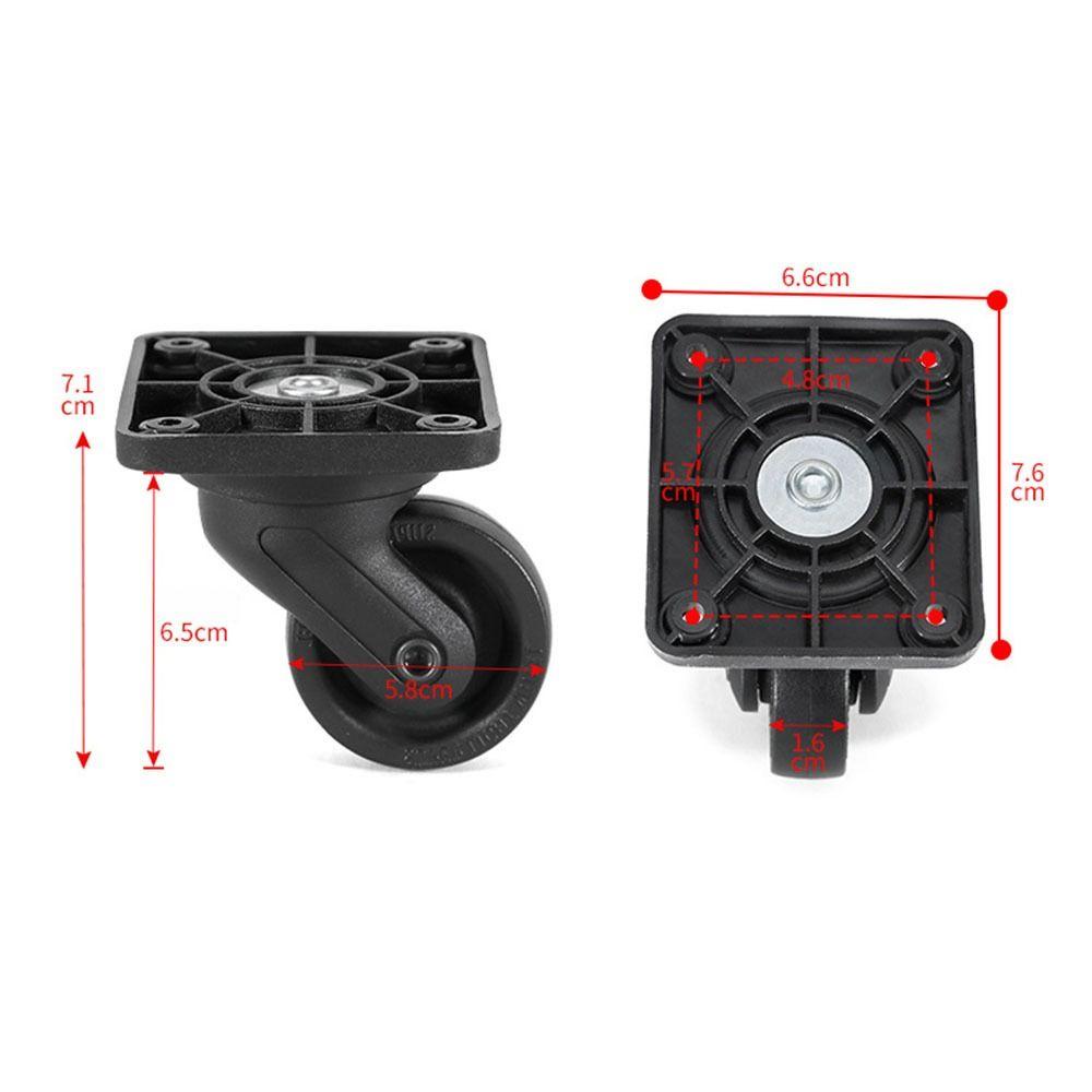 Black Luggage Universal Wheel Caster Plastic Trolley Suitcase Universal Wheel Repair Wear-resistant Trolley Bag Universal Wheel