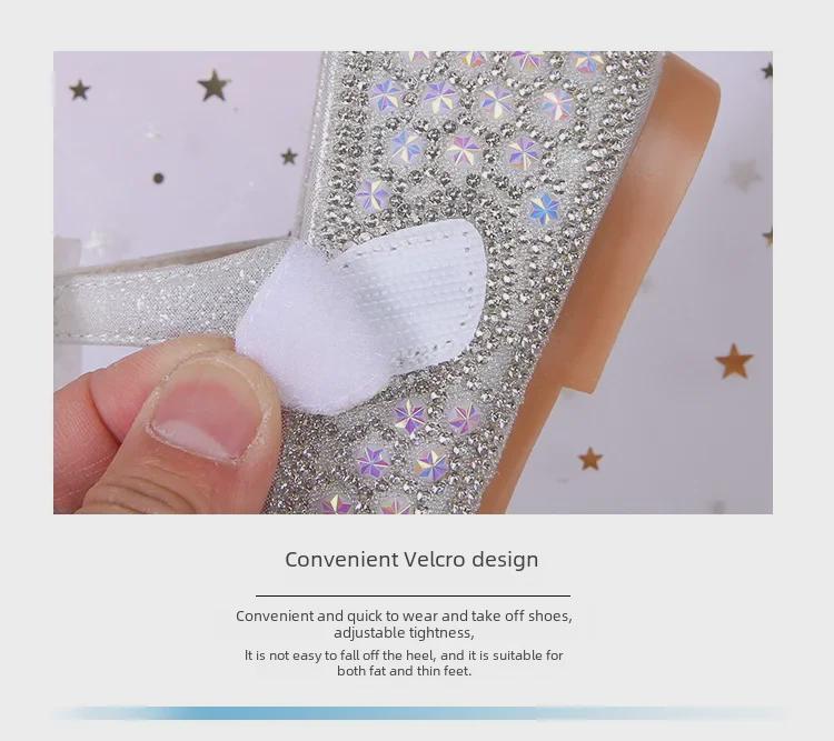 2025 Spring & Autumn Rhinestone Princess Shoes: Soft Sole Baby Bow Leather
