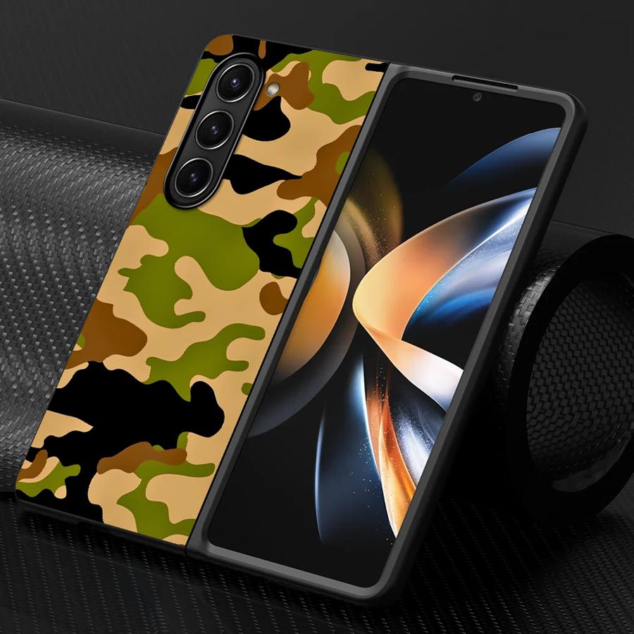 Back Phone Cover Case for Samsung Galaxy ZFold3 ZFold7 ZFold4 ZFold5 Z Fold 7 6 5 4 3 ZFold6 Camouflage Pattern