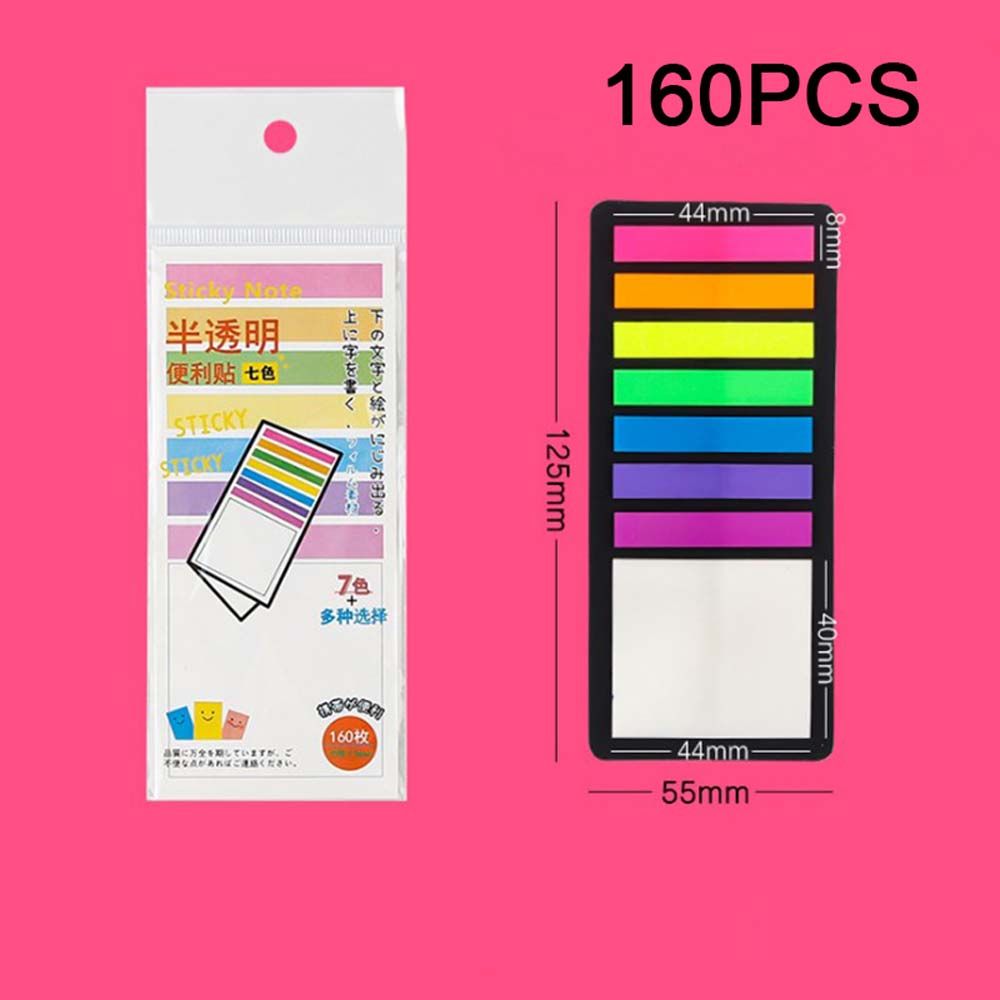 

Transparent Waterproof Stationery Sticky Note Index Flags Planner Stickers Fluorescent Index Tabs A