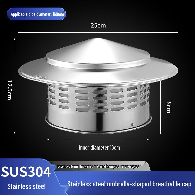 Breathable Umbrella-Style Stainless Steel Chimney Cap for Roof and Terrace Ventilation