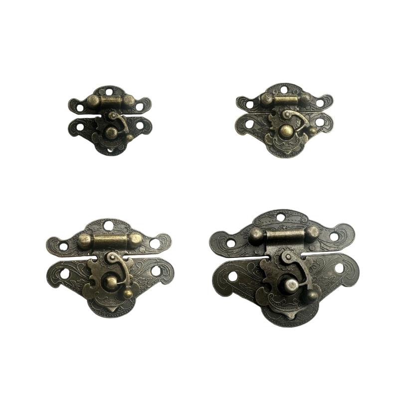Screw Mount Cabinet Hook Hardware Decorative Metal 4 Pc Set for Storage Cabinets and Furniture Front Repair Use
