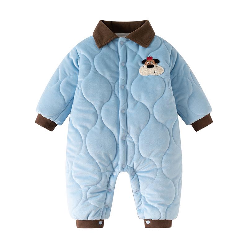 Macacão de Algodão Aconchegante para Bebê Menino - Roupa Quente e Estilosa para Outono/Inverno