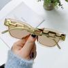 Retro Cat Eye Metal Chain Leg Sunglasses High-End Texture Sunglasses Unique European American Sunshade Glasses
