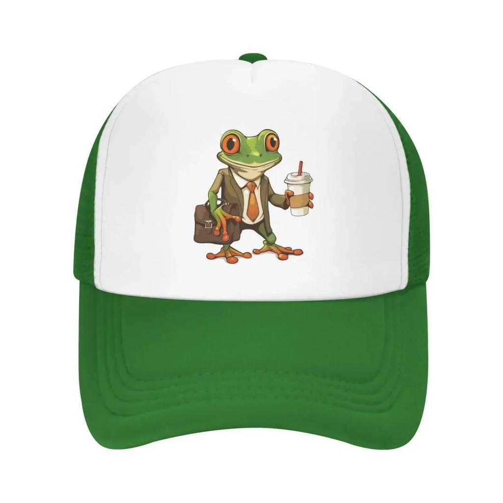Mesh Dad Hat Adjustable Washed Cool Tree Frog Coffee Baseball Dad Cap Funny Distressed Ball Trucker Cap for Women Unisex Unisex