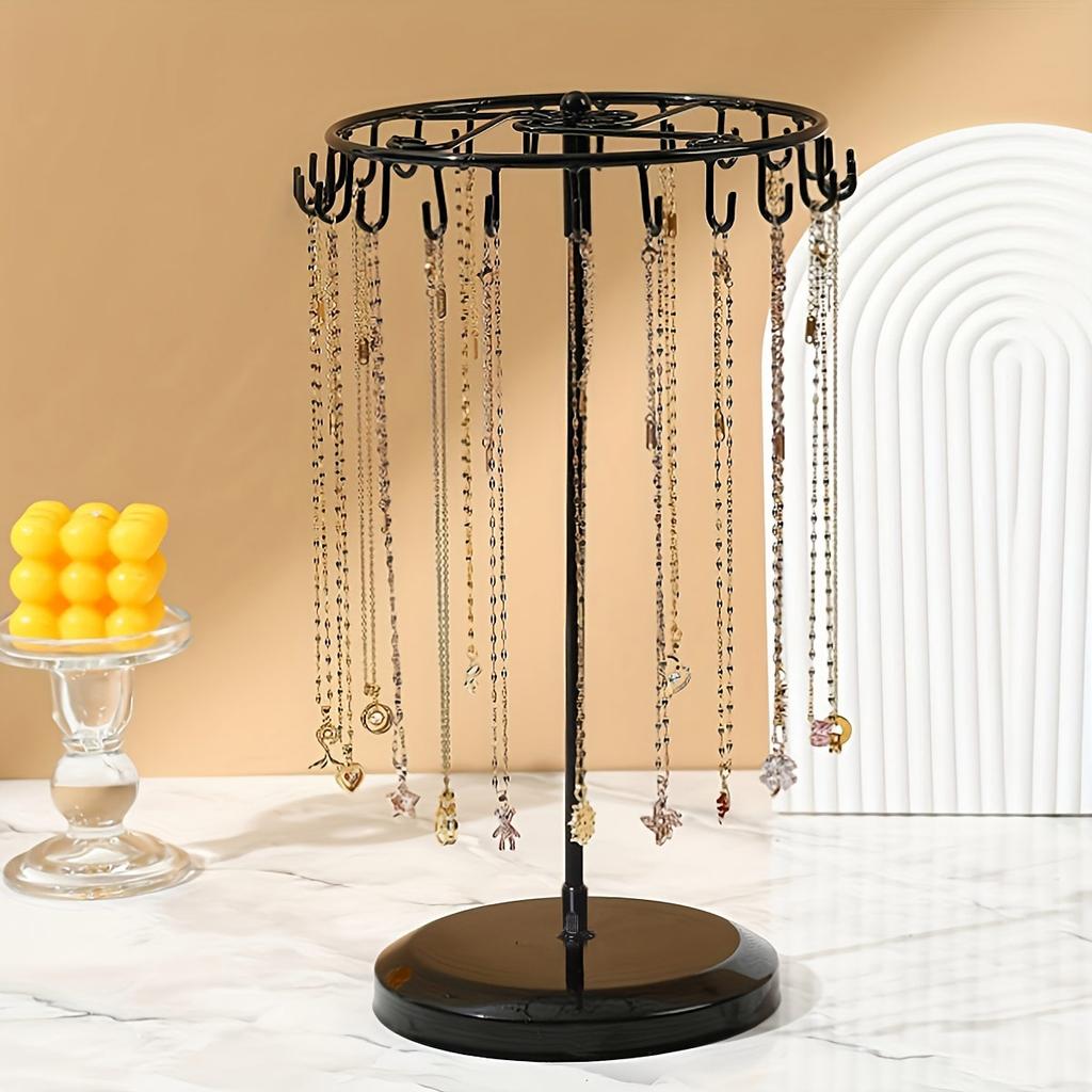 1pc Iron jewelry rack, rotating neckla display rack with 23 hooks, jewelry storage rack, suitable for earrings, bralets, etc