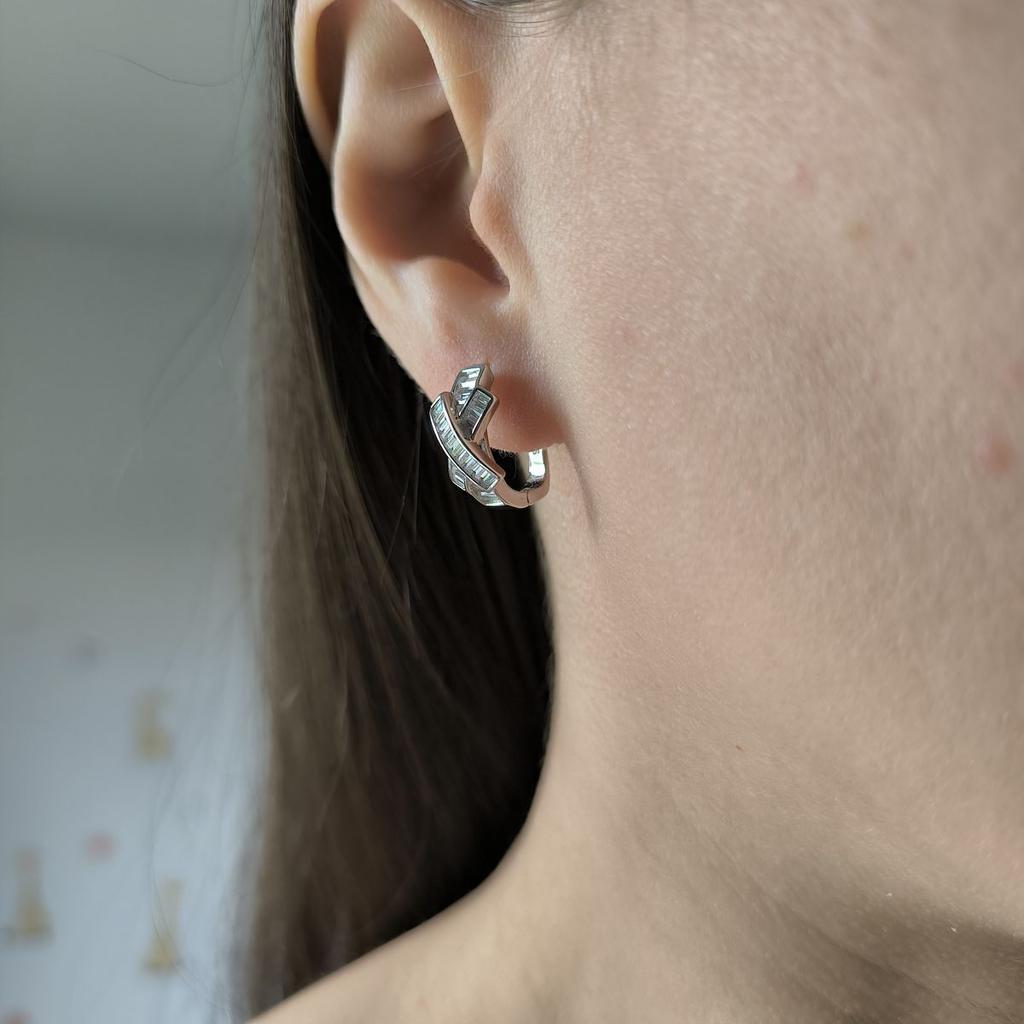 Серебряные серьги с фианитами (2184225)