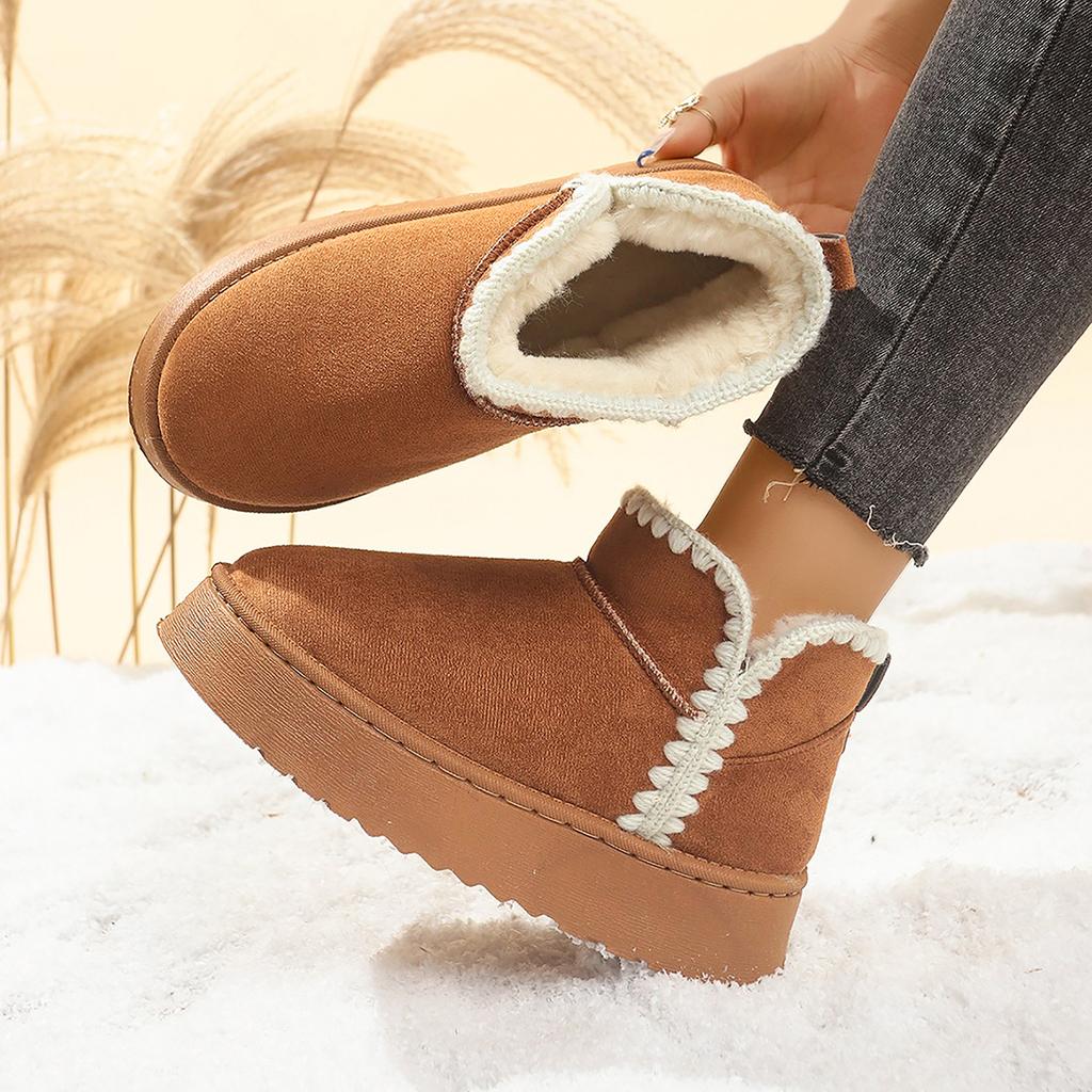 Fashion Women's Winter Thick Bottom Snow Boots Casual Fashion Round Toe Short Tube Warm Comfortable Cotton Boots for Women