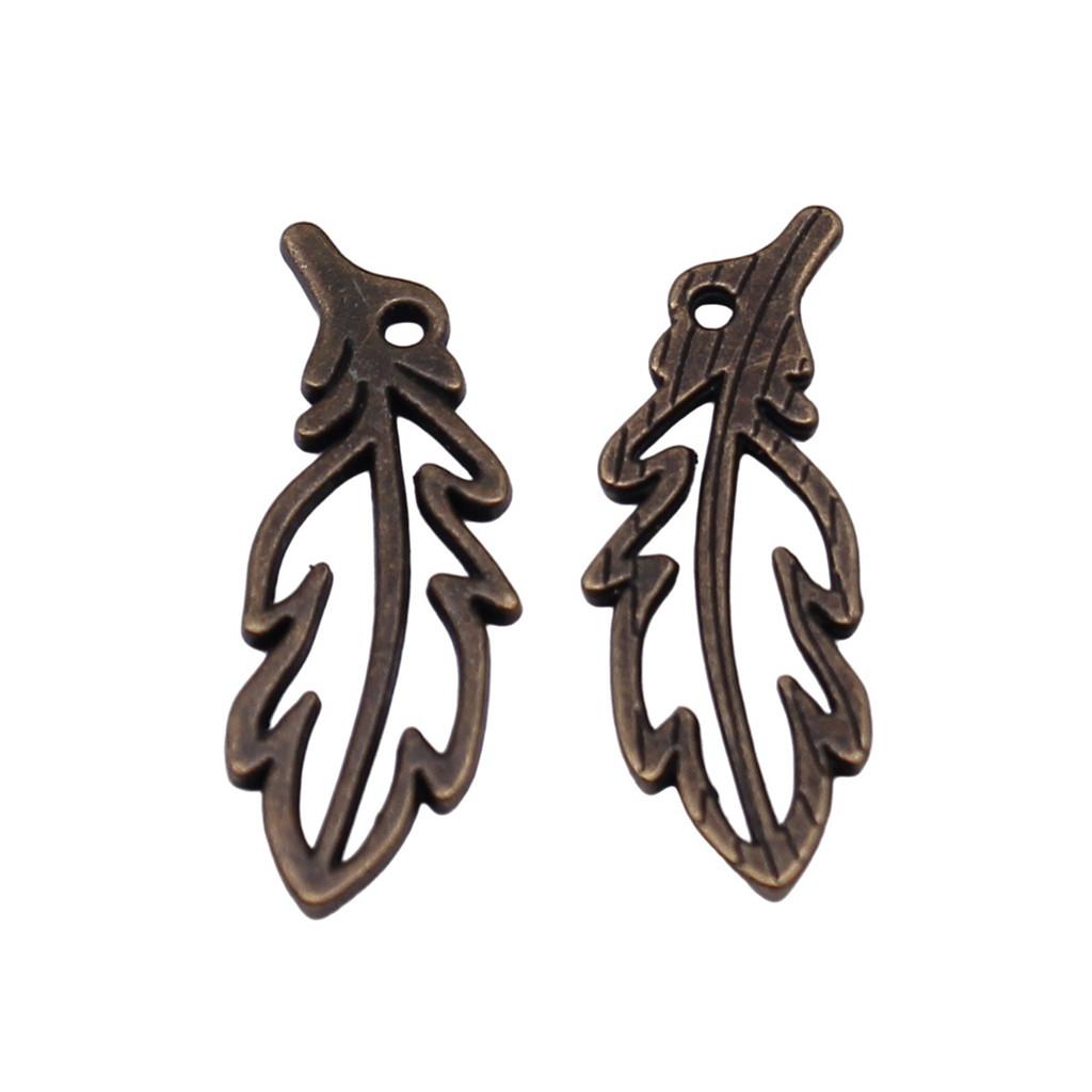 Feather Charms Multi Color Alloy Leaf Pendants For Boho Style DIY Jewelry Accessories
