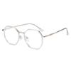 Trendy Retro Metal Polygon Flat Glasses Party Club Personalized Large Frame Anti-Blue Glasses