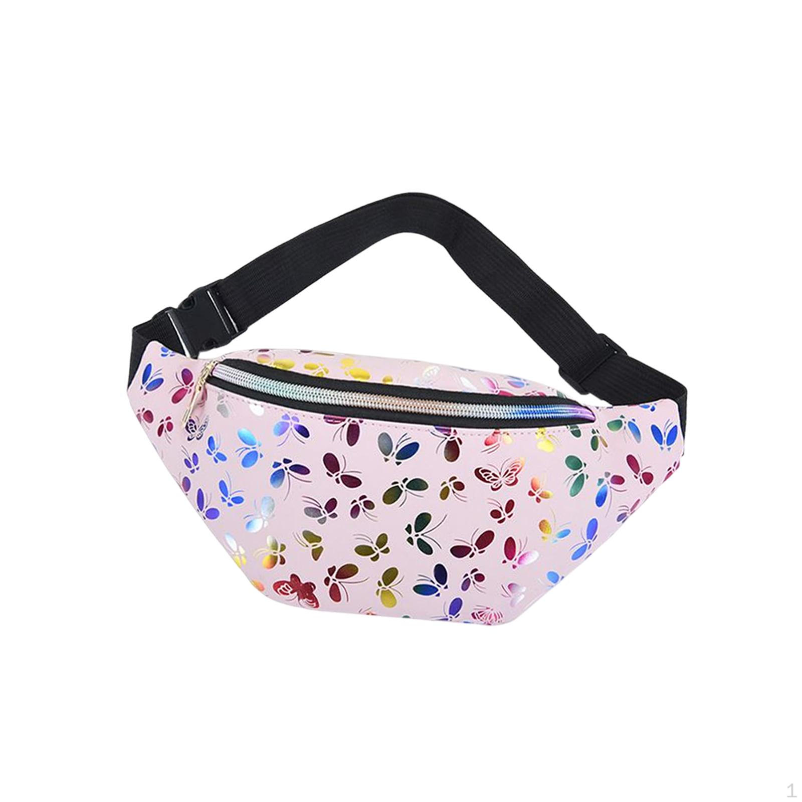 Повседневная сумка-банан с узором-бабочкой нагрудная сумка кошелек сумка на пояс с регулируемым ремнем для женщин мужчин розовый 638₽