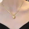 New Fashion Trend Stainless Steel Elegant Delicate Heart Flower Pendant Necklace For Women Jewelry Wedding Party Premium Gifts