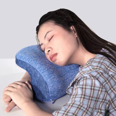Portable Nap Sleeping Pillow Lightweight Comfortable Pillow Cushion Soft Breathable Face Down Desk Pillow Cervical Protection