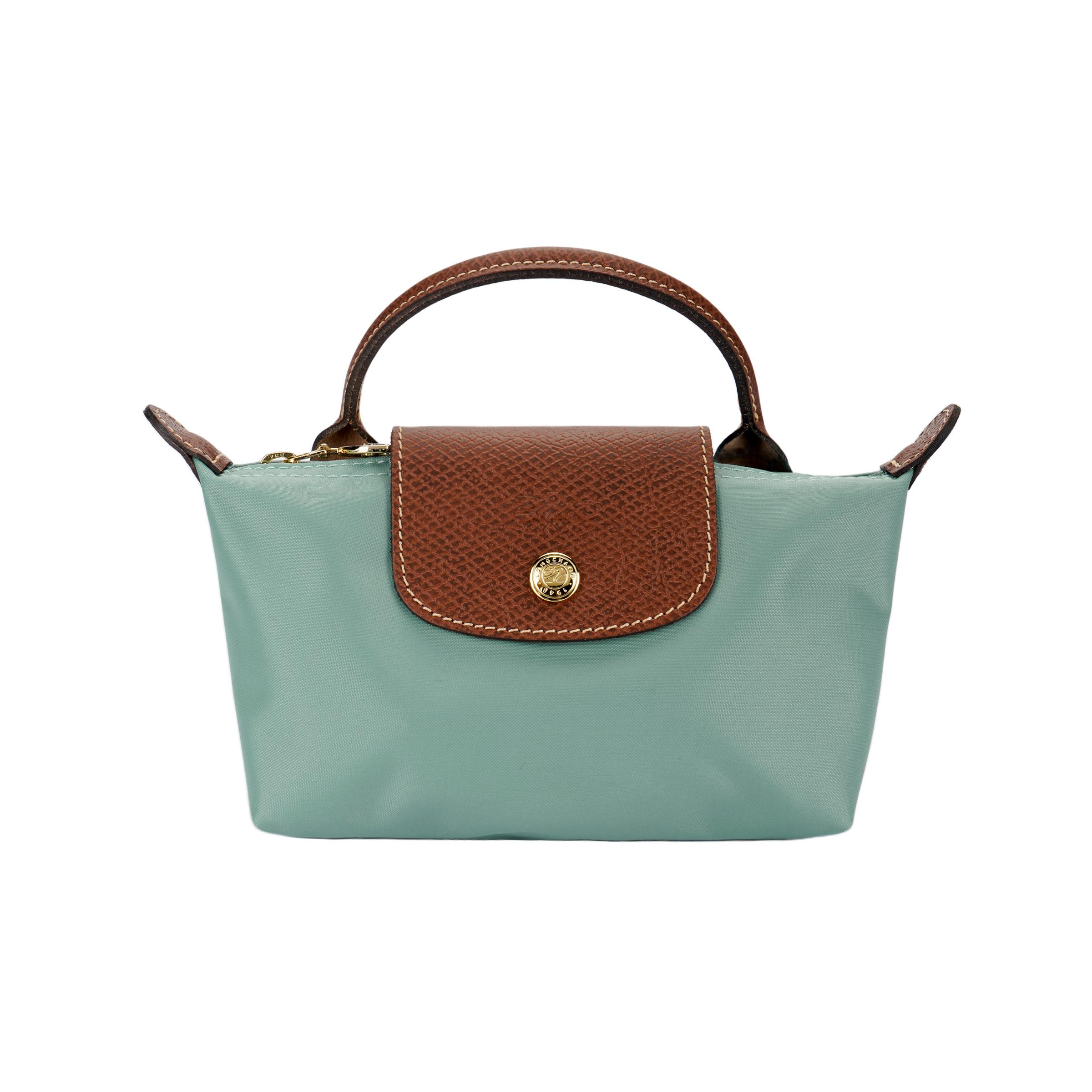 

Longchamp Le Pliage Brand Logo Leather Trim Nylon Canvas Tote Bag Women tote bags Cerulean 34175089P99 Basic Set (Bag)