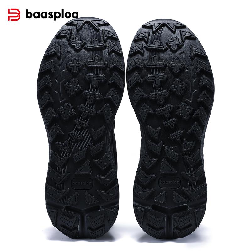 Baasploa men's hiking shoes, rotary buckle outdoor sports shoes, men's comfortable soft-soled casual walking shoes, anti-slip warm shoes