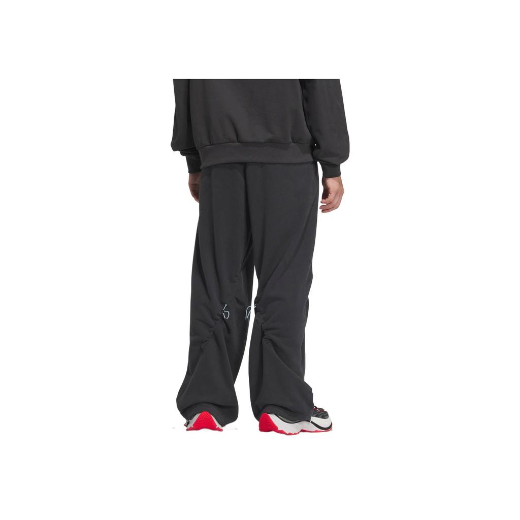 Adidas Fustl Kn Pt 2 Comfortable Outdoor Elastic Drawstring Straight Loose Casual Pants Men Bottoms Carbon-Black JZ8718