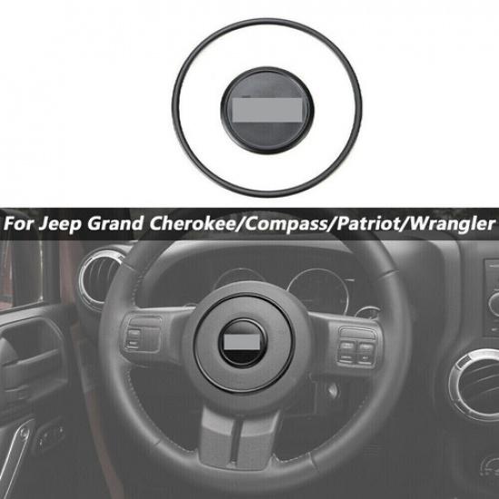 Black Steering Wheel Center Trim Bezel For 2011-17 Jeep Wrangler Compass Patriot