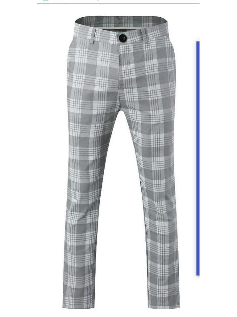 2025 Μπεστσέλερ Ανδρικό Καρό Ψηφιακό Μοτίβο Επαγγελματικό Καθημερινό Παντελόνι