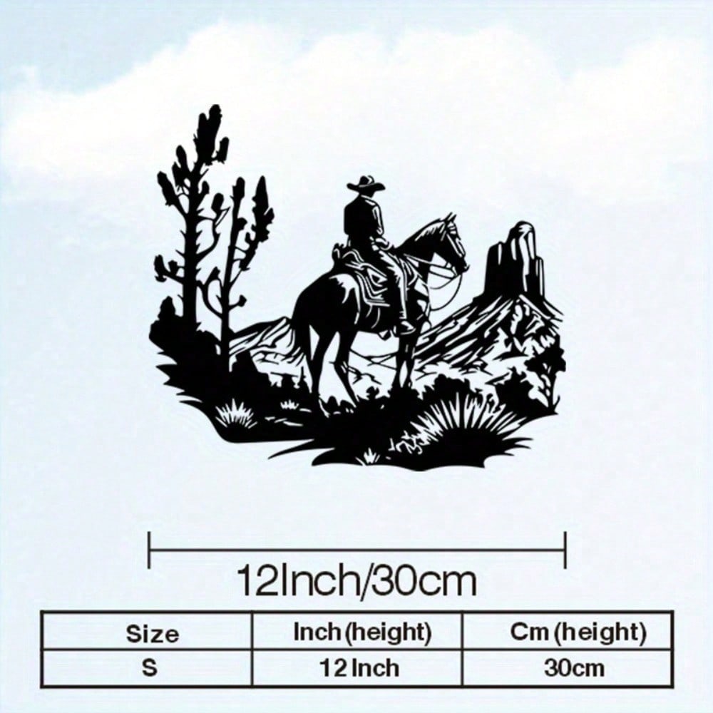Vintage Iron Western Cowboy Horse Wall Art, Weather-Resistant Farmhouse Decor & Gift