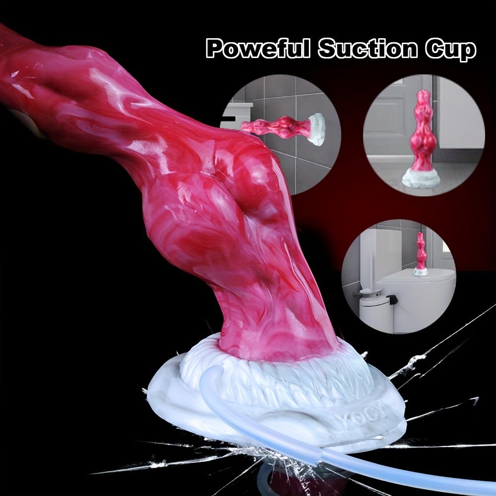 Fantasy Double Knot Silicone Dildo, Water-Spray Design with Injector & Air Pump, Soft Liquid Silicone, Strong Suction Cup,8.18 Inch Fantasy Collection