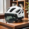 PJT Nowa Ładowalna przez USB Tylna Lampka LED Kask Rowerowy Daszek Okulary Przeciwsłoneczne Męskie Kask Rowerowy Okulary Przeciwsłoneczne Kask Rowerowy Drogowy MTB