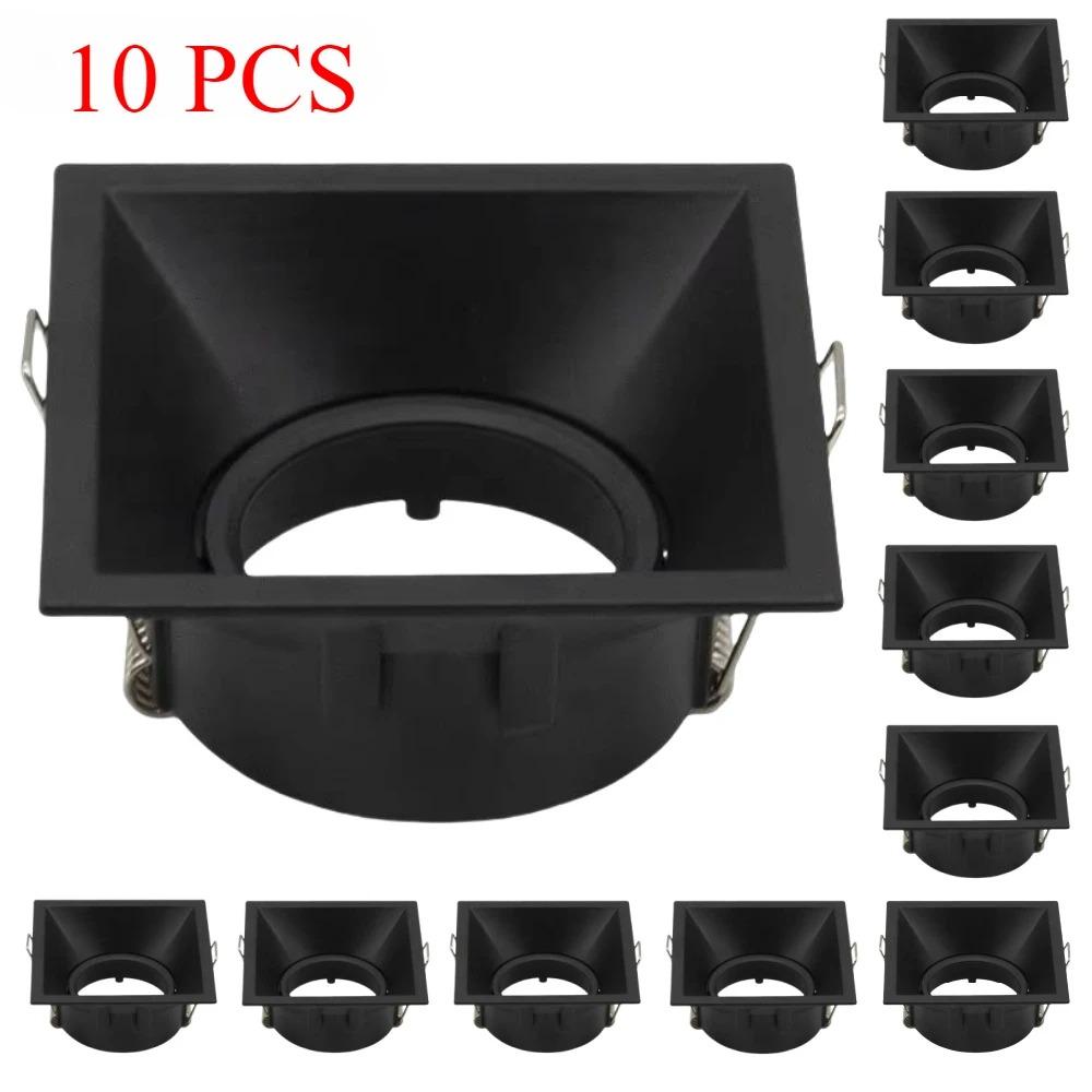 LED Downlight Ceiling Light Fixtures Square Recessed MR16 GU10 Fixture White Black Adjustable LED Ceiling Spot Light Frame