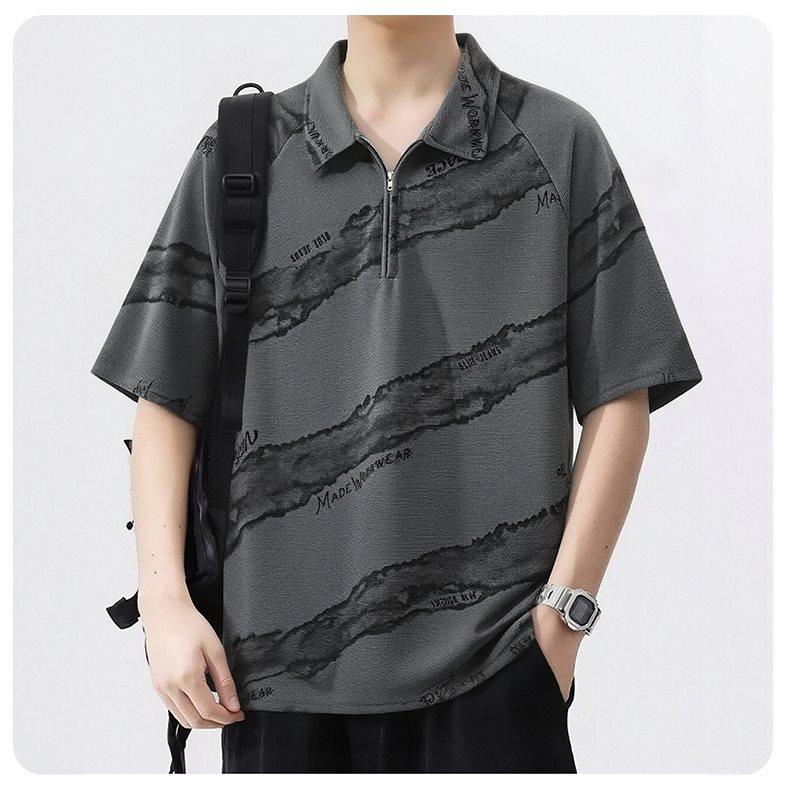 Men's Ice Silk Quick-Dry Polo T-Shirt - Summer 2026 Collection