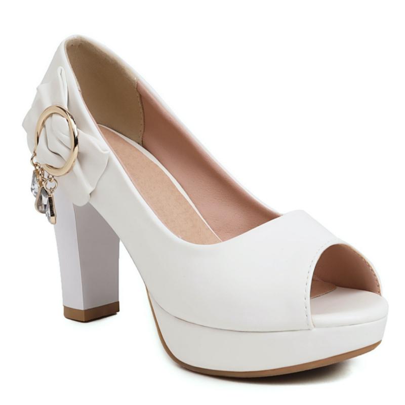 Women's High Heels Shoes 2025 New Fashion Bow-tied Spring Peep Toe Pumps Elegant Pink White Nude Heeled OL Office Wedding Shoes