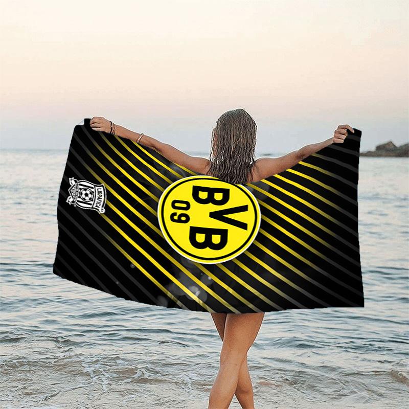 1pc B-BVB Beach Towel, Beach and Seaside Swimming Pool Equipment, Fashion Pattern, Rectangular, Travel Essentials
