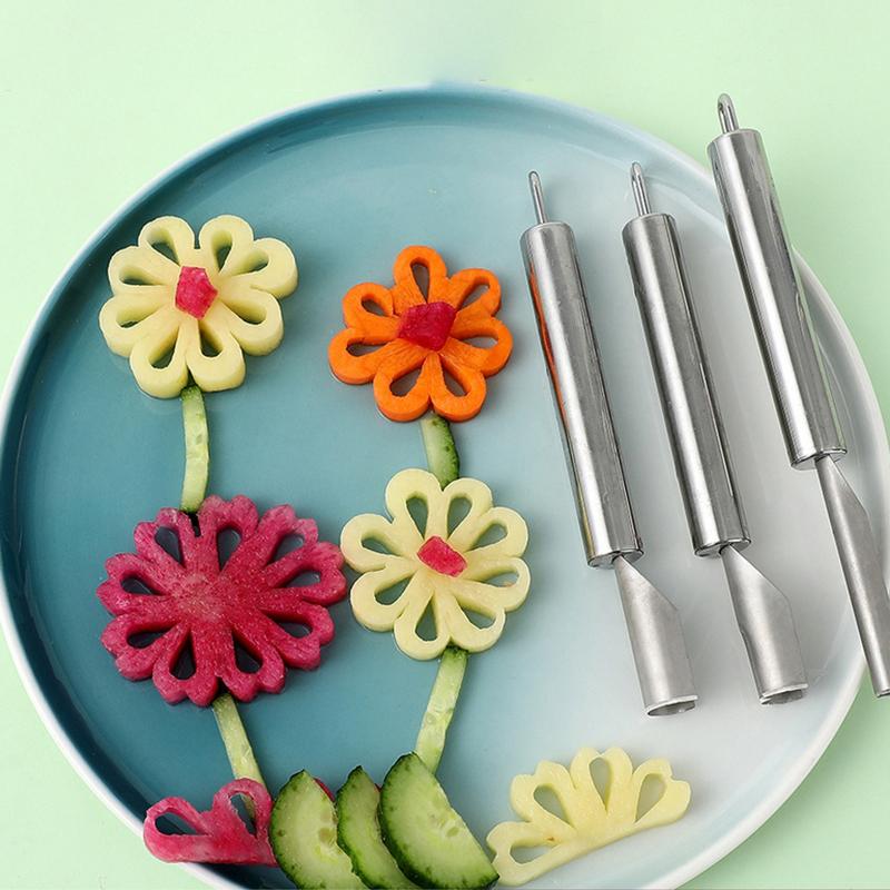 1/3Pcs Carving Tool Stainless Steel Carving Knife Fruit And Vegetable Carving Knife Semicircle Water Drop Petal Shape