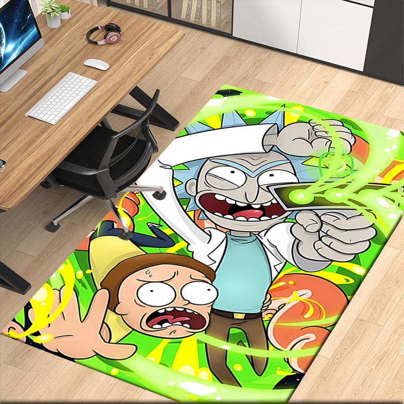 Rick and Morty Printed Carpet, for Office Chair Living Room Bedroom Kitchen Room Decor Gifts.