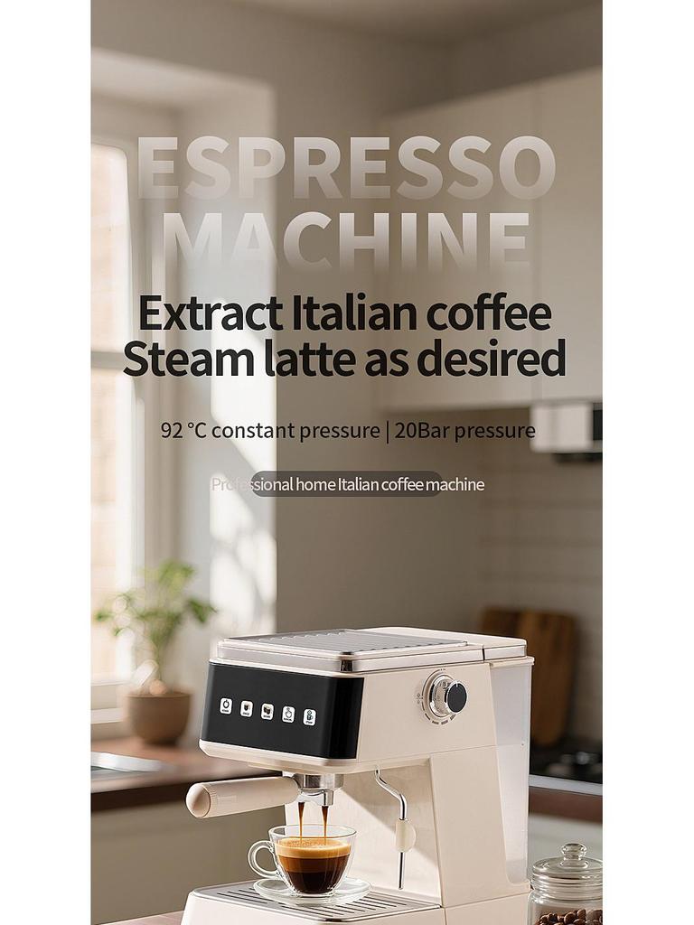Nowy włoski półautomatyczny ekspres do kawy z ekstrakcją pod wysokim ciśnieniem i spieniaczem do mleka do użytku domowego