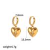 Geometric Zircon Stainless Steel Drop Earrings For Women With Diamond Accents