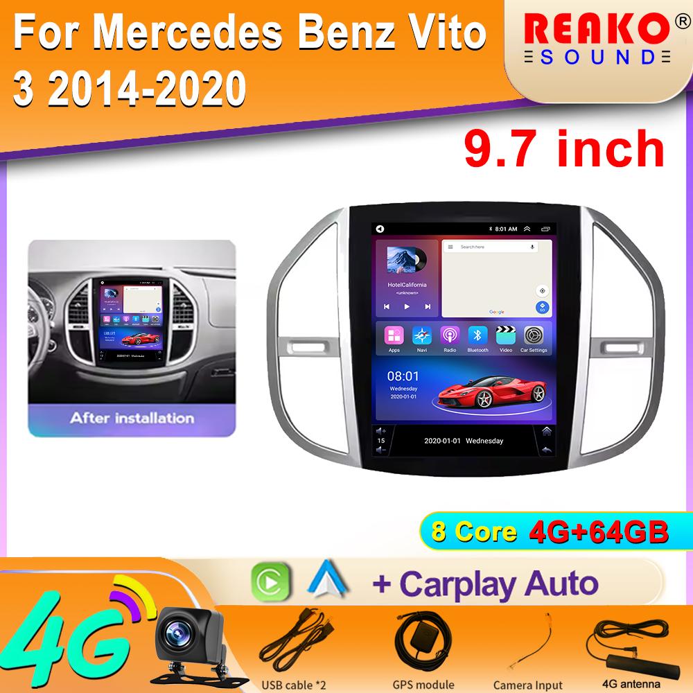 For Mercedes Benz Vito 3 2014-2020 Video Player Android Auto Car Radio GPS Navigation WIFI Multimedia Stereo Carplay 2din DVD