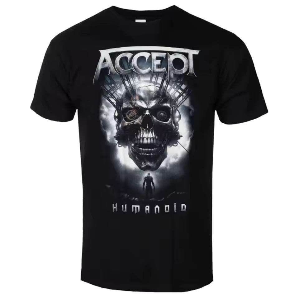 ACCEPT- Humanoid Patterned Printed T-shirt Heavy Metal Style Band T-shirt for Daily and Concert Wear