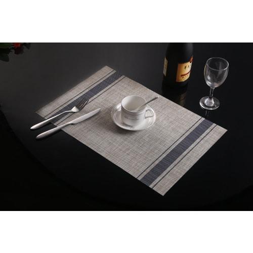 Miya Set of 4 Japanese-Style Placemats/Table Mats, Water-Repellent, Stain-Resistant, Washable, Easy to Clean, Non-Slip, Friction-Resistant, and Insula