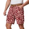 Men’s Casual Multi Pocket Cargo Shorts with Leopard Print Pattern Relaxed Fit Outdoor Athletic Shorts
