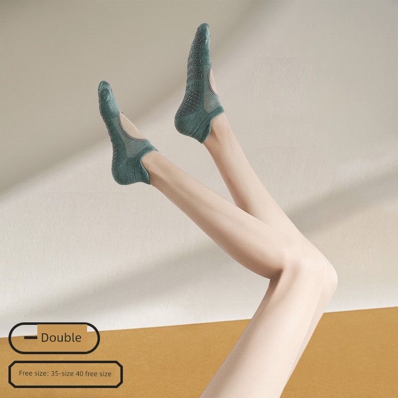 

Летние носки для йоги Нескользящие Профессиональные женские носки для пилатеса Пятипалые Специальные фитнес-носки для занятий спортом в помещении С раздельным пальцем Йога [Non Slip a pair] round head Open Back_dark green
